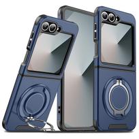 For Samsung Galaxy Z Flip6 360 Degree Rotating Magnetic Bracket With Camera Protection Phone Case Galaxy Z Flip6 mėlyna