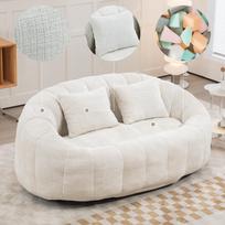 Bean Bag Sofa Lazy Sofa Durable Comfort Lounger High Back Chair for Adults and Children, Indoor & Outdoor, Soft Lounge Chair (Beige Chenille) 145 x 95 x 63 cm smėlis