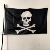 Pirate Skull Flag 90x150cm, Jolly Roger Jack Rackham Design, Durable Polyester Outdoor Decoration, Hanging & Weather-Resistant 60 x 90cm