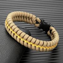 Kūrybiškas dizainas Rankų darbo Paracord Išgyvenimo apyrankė Plastikinė sagtelė Lauko stovyklavimas Gelbėjimo avarinis lynas Apyrankė ruda