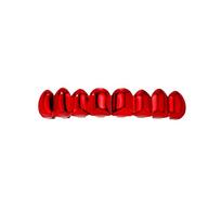 1Pcs/Set Glossy Finish Red Mirror Hip Hop Grillz Set Y2K Party Cosplay Teeth  Men Women Top red