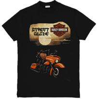 Harley-Davidson įkvėptas grafinis unisex marškinėlis su erelio ir kaukolės grafika S-3XL XL beige