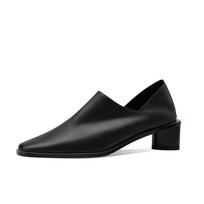 2024 Spring Summer Arrive Dress Office Shoes Women Pumps Genuine Leather Shoes Square Toe High Heels Single Shoes Heels Women 34 juoda
