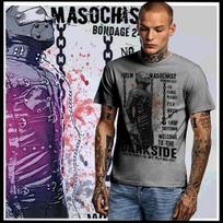 BDSM T-shirt Bondage Sensory deprivation hentai sado masochist Pain XL DK Gray 2XL white