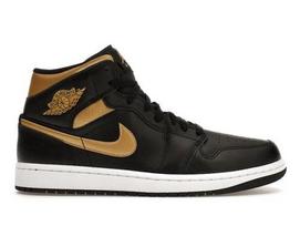 Air Jordan 1 Mid Black Metallic Gold - DQ8426-071 EU 44.5 juoda