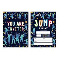 20Pcs Bright Birthday Party Invites for Boys Girls Double Sided Neons Styles Invitation Cards For Themed Parties 1