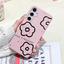 Flower Pattern Phone Case For Samsung A05S A06 07 15 16 34 35 53 54 55 S23 24 25 Ultra S24 FE A17 26 36 56 Fashion Soft Cover Samsung A05S gray