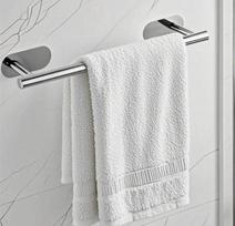 No Drilling Required Stainless Steel Bathroom Accessory Set – Self-Adhesive Towel Bar Paper Holder Towel Ring and Robe Hook white