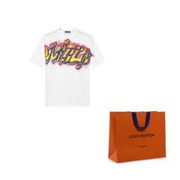 Louis Vuitton grafitti-print T-shirt 1A9T6P S-Original Gift Bag balta