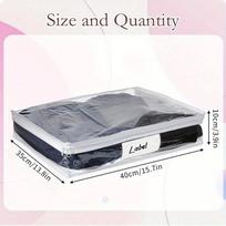 Skaidrūs užtraukiami laikymo maišeliai Plastikiniai megztinių laikymo maišeliai su užtrauktuku Drabužių organizatorius antklodėms, lininiams megztiniams, paklodėms balta
