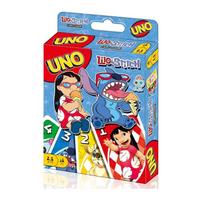 Mattel Games UNO Stitch Card Game for Family Night Featuring Tv Show Themed Graphics and a Special Rule for 2-10 Players red