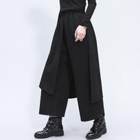 Spring Autumn Irregular Hemmed Pants Women's Wide Leg Pants Two Piece Pants High Waist Loose Trousers L juoda