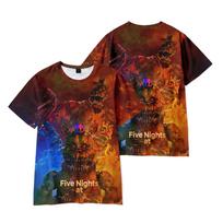 Juokingi animaciniai Five Nights At Freddy's marškinėliai, šaunūs vyriški marškinėliai su O formos iškirpte, kasdieniai unisex gatvės mados marškinėliai XS brown