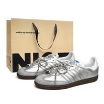 Adidas Originals SAMBA OG Low top Skateboard Shoes Unisex Silver B75806(Team920-SBOX) 35⅔