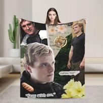 Bado žaidynės Peeta Mellark Madingas pledas Dangalas Koralinis vilnos pliušas Josh Hutcherson Lengvas užklotas Madingas pledas Patalynės užvalkalas Antklodė Kvėpuojantis 75x90cm gray