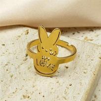 Kpop Lil Peep Rabbit Sad for Love Couple Pendant Necklace for Women Men Stainless Steel Music R.I.P Chain Jewelry Collar Fans beige
