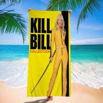 Classic Movie K-Kill Bill Microfiber Blanket Quick Drying Beach Towels Oversized Printing Super Absorbent Pool Towel Blanket 70cm×140cm black