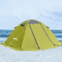Desert Fox Camping Tent with Snow Skirt Winter Type 2 Persons Warm Tents for Hiking Travelling 4 Seasons Outdoor Backpack Tent žalia