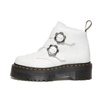 Dr. Martens Dr.Martens Devon Gėlių Sagtis Odiniai Platforminiai Batai 'Balti Juodi' Moteriški 27642100 36 white