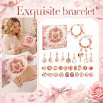 Rose Gold Beaded Jewelry Advent Calendar with 31 Countdown Days for Surprise Gifts One Size beige