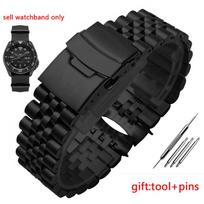 Stainless steel watchband for Seiko Casio TUDOR watches band 20mm 22mm straps Curved end Metal Wristwatches STEEL black Band 22mm gray