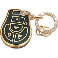 For Nissan Key Fob Shell Keyless Remote Key With Keychain Fit for Nissan Sentra Rogue Cube Juke Versa NV Black-gold