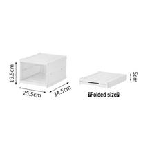 Multi-Layer Foldable Shoe Box Rack: Easy Installation, Space-Saving Storage, One-Pull Setup. Upgraded Thickened Version white