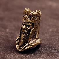 Karūna Kaukolė Karalius Skeletas Žmogaus Galva Skulptūra Žalvariniai Peilio Karoliukai EDC Lauko „Pasidaryk pats“ Pintas Dirželis Raktų Pakabukas Aksesuaras brass black