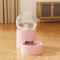 Large Capacity Automatic Pet Feeder Plastic Neck Protection Pet Food Bowl Visual Window Leakproof Cat Feeder Bowl Daily Feeding beige