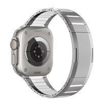 Stainless Steel Band For Apple Watch Ultra3/2 49mm 11 10 46mm 42mm 9 8 7 45mm 41mm Metal Quick Release Bracelet Strap iWatch 6 5 4 SE 44mm 40mm 42(S11/10)/38/40/41mm raudona/juoda