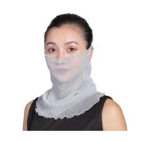 Šifono kaklo mova su ausų kilpomis moterims, pralaidi orui, apsauganti nuo UV spindulių, veido bandana, skara lauko dviračių kelionėms pilka