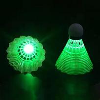 Šviečiantis led badmintono kamuoliukas plastikinis badmintono kamuoliukai, spalvoti šviečiantys kamuoliukai, sporto treniruotės viduje ir lauke green