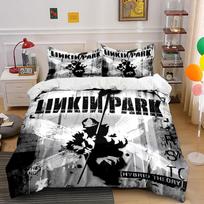 Linkin Park Hybrid Theory Lovatiesės Lovatiesės Antklodės Užvalkalų Rinkinys Antklodės Užvalkalas Pagalvės Užvalkalai  (1*Antklodės užvalkalas, 2*Pagalvių užvalkalai, be antklodės įdaro) 135x200cm black