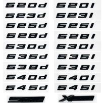 For BMW 5 Series E39 E60 E61 F10 F11 G30 520d 523d 525i 528i 530e 535i 540e Car Styling Trunk Letter Emblem Rear Lid Logo Black ak2 520i black