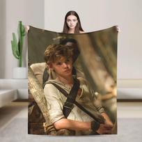 Bėgimas iš labirinto flaneliniai pledai Newt X Thomas minkšti patalynės užtiesalai lauko kelionėms grafinis lovatiesė sofos lovos užvalkalas 75x100cm (30x40inch) black