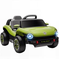 Elektrinis automobilis vaikams nuo 3 metų Volkswagen E-Buggy 12V su 2.4G nuotolinio valdymo pulteliu, ratai su amortizatoriais, žalias 98 x 56.5 x 47 cm