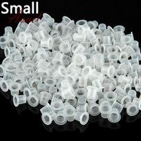 Small Medium Large Clear White Plastic Tattoo Ink Cups Holder Supplies 100Pcs Small gray