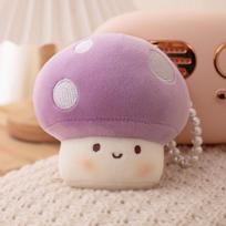 Grybo pliušinis žaislas: Mielas dekoratyvinis pakabukas vaikams 10cm 0.05kg (pearl button) gray