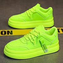 Mados Tendencija Nauji Vyriški Fluorescenciniai Žali Patentuotos Odos Platforminiai Batai Vyriški Sportiniai Bėgimo Sportbačiai Tenis Masculino Zapatos Hombre 39 green