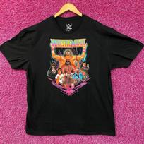 WWE Wrestlemania Wrestler Retro Poster T-Shirt L pink