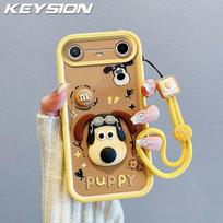 KEYSION Shockproof Case for TECNO Pova Slim 5G with Lanyard Soft Silicone Cute 3D Cartoon Doll Phone Back Cover for Spark Slim 4G for Spark Slim white