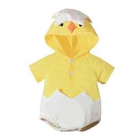 Chick Costume for Babies One-Piece Jumpsuit Cotton Blend Soft Breathable Newborn Outfit with Detachable Hood Easter Party Photography 60cm geltona