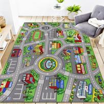 Vaikų eismo kelių žaidimų kilimas Skalbiamas automobilio žemėlapis Edukacinis mokymosi darželio kilimas žaidimų kambariui Miegamojo dekoras Alfombra 40X60cm gray