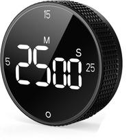 Magnetic LED Timer for Self-Discipline: Silent Reminder for Tire Rotation, Kitchen, Beauty, and Sports sidabro pilka spalva