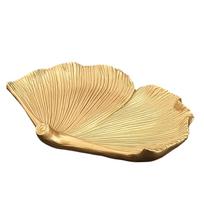 Golden Leaf Shape Jewelry Rings Dish Necklace Bracelets Holder Tray Organizers,Decorative Trinket Dish for Home Entryway 1