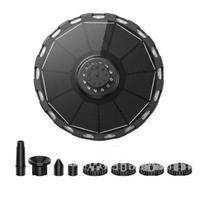 Solar Fountain Outdoor Pool Floating Colorful Lights Courtyard Pool Garden Water Feature Bird Bath Automatic Fountain 18cm black