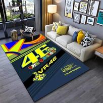 Motorcycle Racer The Doctor Carpet Mat Black Yellow Racing Track Living Room Rug with Number 46 Dynamic Design Home Decoration 40X60CM gray
