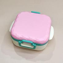 Cute Square Student Lunch Box Portable Bento Box with Compartments for Adults Microwave Safe rožinė