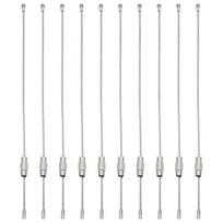 10 vnt. nerūdijančio plieno vielos raktų pakabukų 1/1,5/2 mm kabelio kilpos jungtis bagažo ID etiketėms, stiprus pintas raktų žiedų rinkinys 2mm white