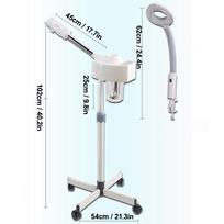 750W LED 3X Magnifying Floor Lamp Machine Multifunction Spa Professional Humidif Manicure 2in1 Nails Accessoires Facial Steamer white